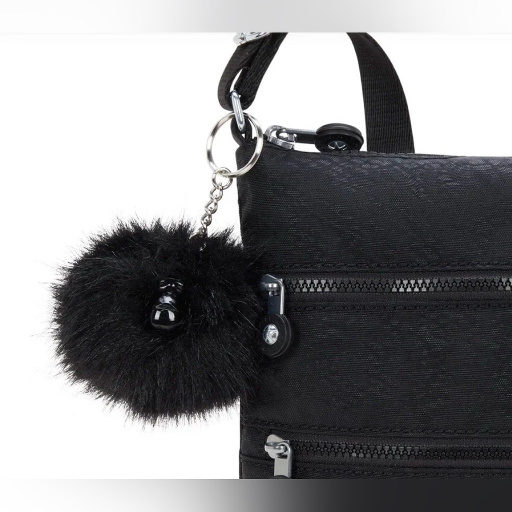 Kipling Keiko Crossbody Bag Black Croc Adjustable Purse Travel NWT Sz 9” x 8.5”